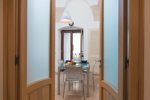 Apartment, 1 Bedroom, Sea View | In-room dining - Vista dal centro di Ostuni (Ostuni)