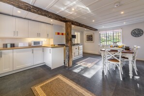 Microwave, oven, dishwasher, high chair