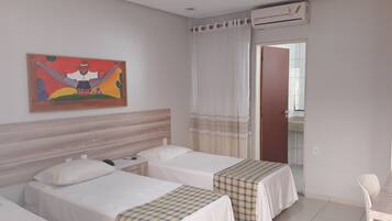 Minibar, desk, laptop workspace, blackout drapes