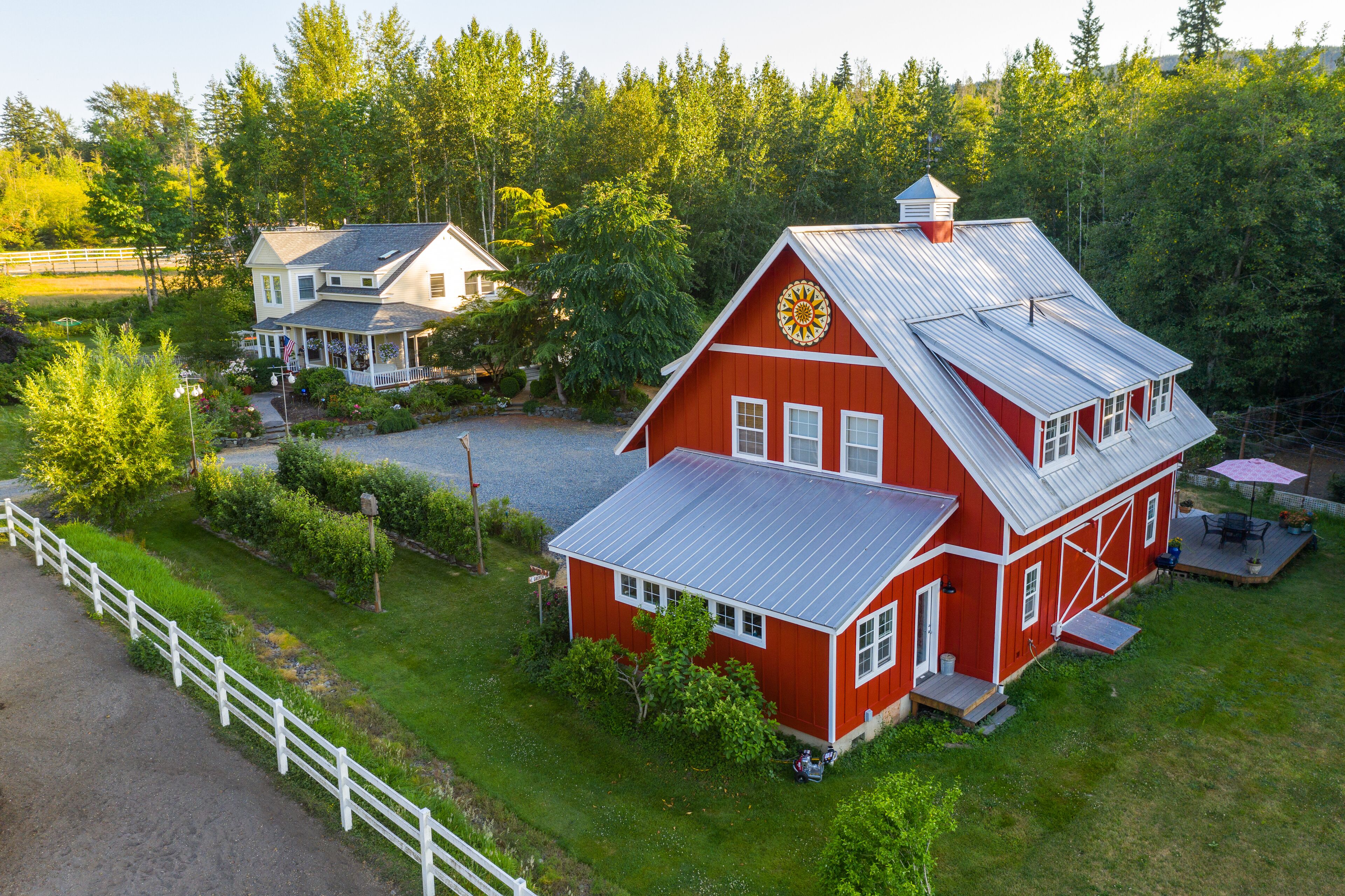 North View of loft with main house in background