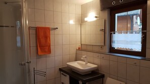 Shower, soap, toilet paper