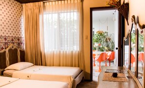 Blackout curtains, iron/ironing board, free WiFi, bed sheets