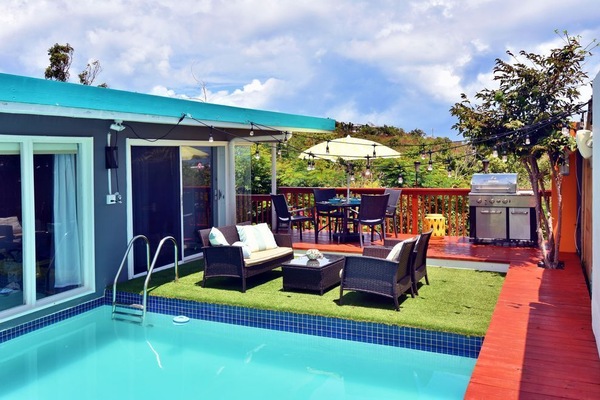 Villa patio woth a totally private pool