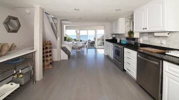 House, Multiple Beds (Amazing Home Private Beach North Fork) | Private kitchen | Fridge, microwave, oven, stovetop