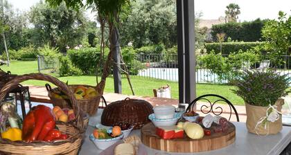 Luxuriöse sizilianische Villa mit großem Pool, Weinberg und Blick auf das Meer und den Berg. Ätna