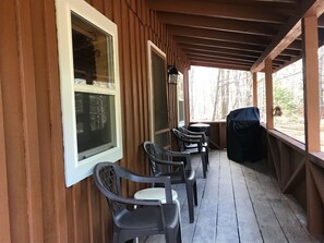 Terrace/patio - Adirondack Style Lodge - Minutes from Keuka Lake, Wineries. Very Private. (Branchport)