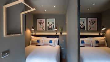 Estúdio standard, 1 cama Queen e sofá-cama, cozinha, vista para a cidade | Roupas de cama premium, camas com colchões pillow-top, frigobar