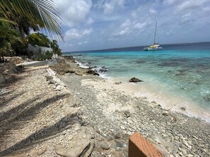 On the beach, sun loungers, beach towels - Quiet Ocean Front Paradise in Bonaire (kralendijk)
