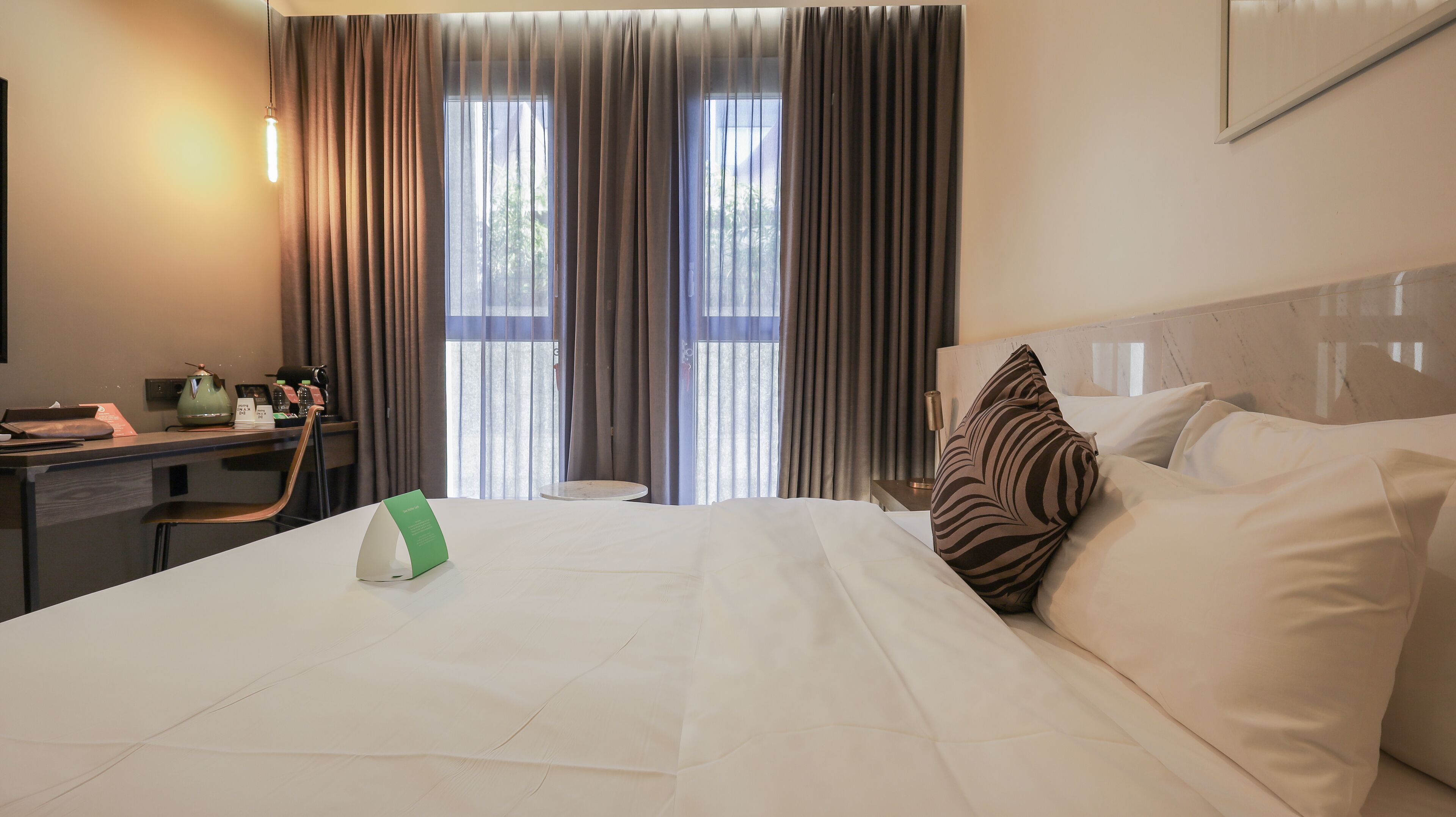 deluxe king | down duvets, memory-foam beds, desk, laptop workspace