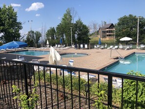 Outdoor pool, a heated pool - Special Fall Rates - Location,  Luxury Cabin, Views, Hot Tub,  Fire Pit, 5 Stars (Gatlinburg)
