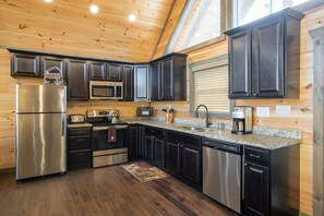 Fridge, microwave, oven, stovetop - Special Fall Rates - Location,  Luxury Cabin, Views, Hot Tub,  Fire Pit, 5 Stars (Gatlinburg)