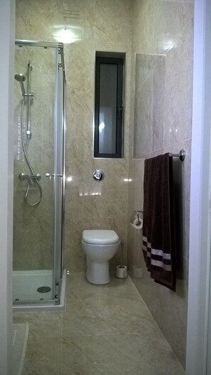 Shower, hair dryer, towels, shampoo - Bright Stylish Apartment in Victoria (Victoria)