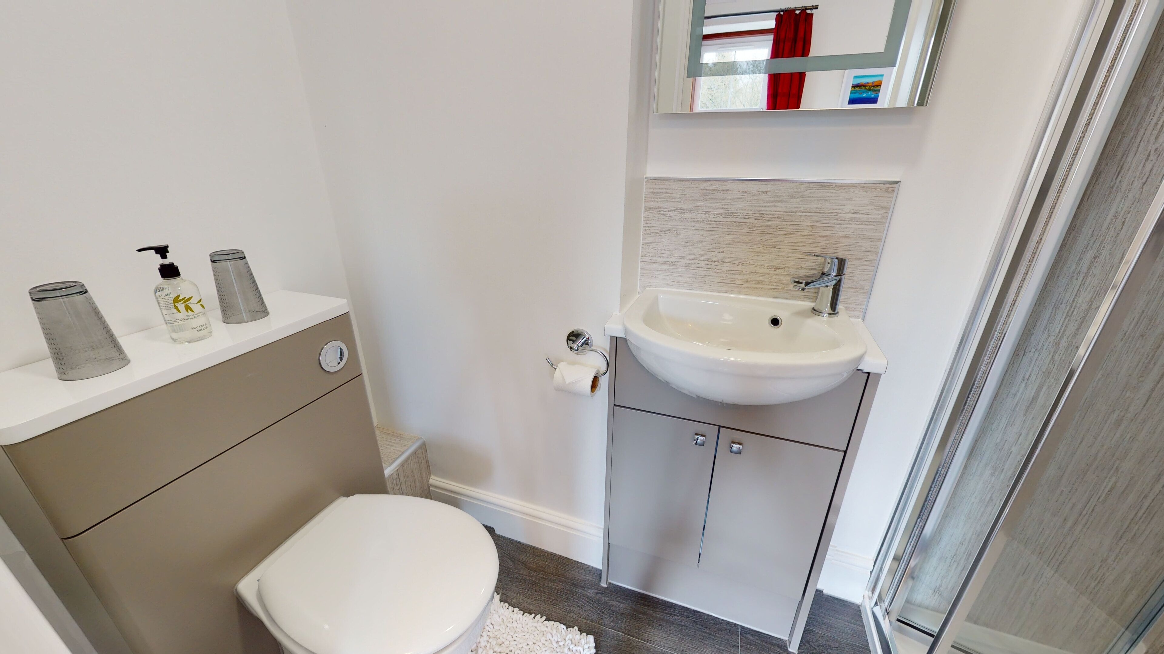 superior king room, lake view | bathroom | eco-friendly toiletries, hair dryer, towels, soap