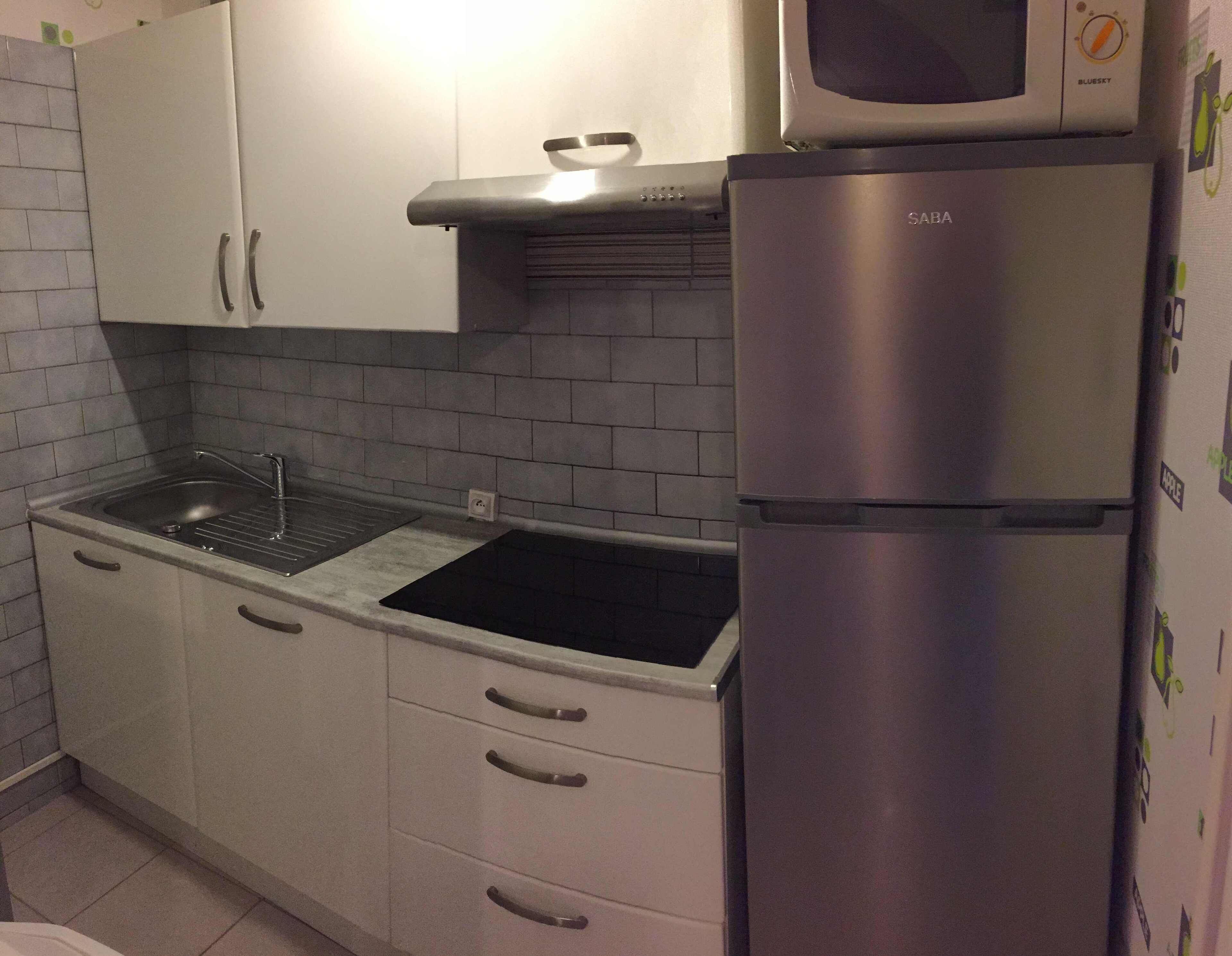 Frigorífic, microones, placa de cuina i cafetera i tetera 