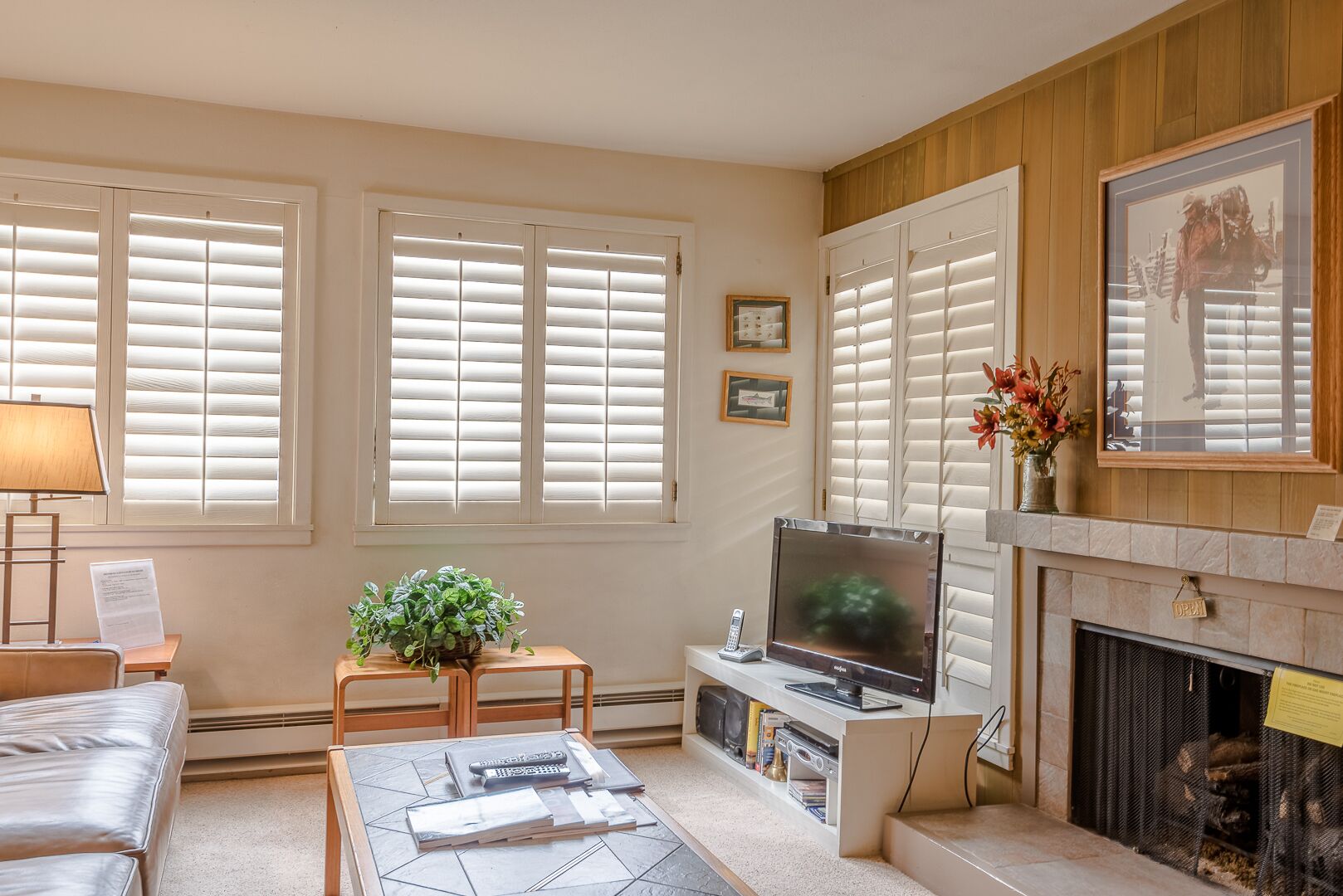 Télévision, cheminée