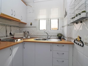 Fridge, microwave, coffee/tea maker, toaster