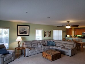 Smart TV, DVD player, books, video library