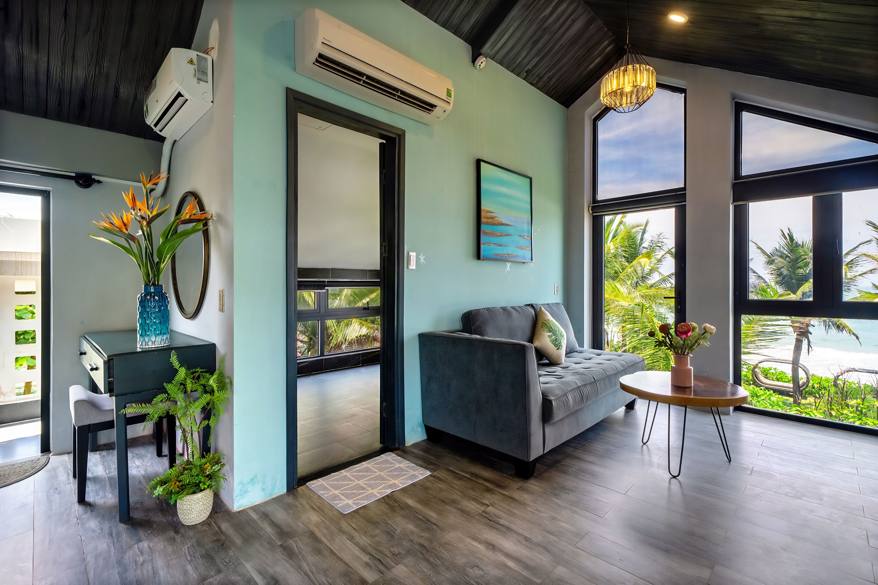 family studio room seaview with balcony and bathtub | beach/ocean view