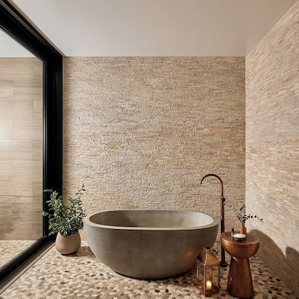 Deluxe Suite (Earth) | Bathroom | Designer toiletries, hair dryer, bathrobes, slippers