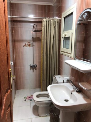 Ensemble douche/baignoire, sèche-cheveux, bidet, serviettes fournies
