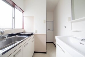 Private Vacation Home | Private kitchen | Fridge, microwave, stovetop, electric kettle - NexStay HOUSE Osaka West (Osaka)