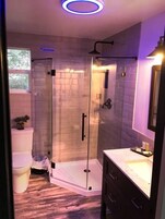 The Loft | Bathroom | Designer toiletries, hair dryer, towels, soap