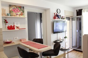 City Apartment, 1 Queen Bed with Sofa bed | Living area | Flat-screen TV - One bedroom Apartment Centar 10 (Budva)