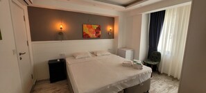 Minibar, tabla de planchar con plancha, wifi gratis y ropa de cama 