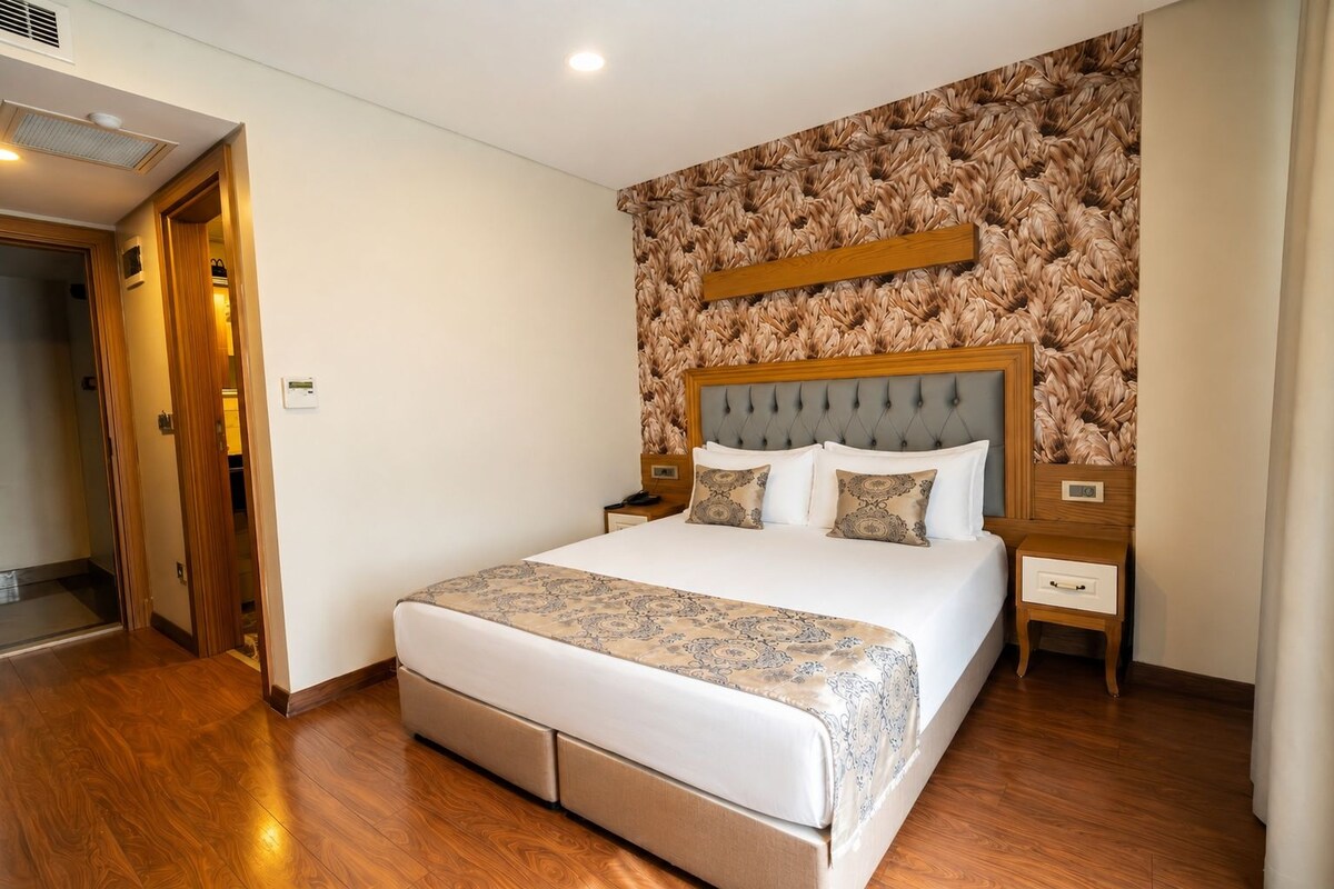 Sábanas de algodón egipcio, ropa de cama de alta calidad y minibar 