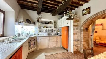 Fridge, oven, dishwasher, coffee/tea maker