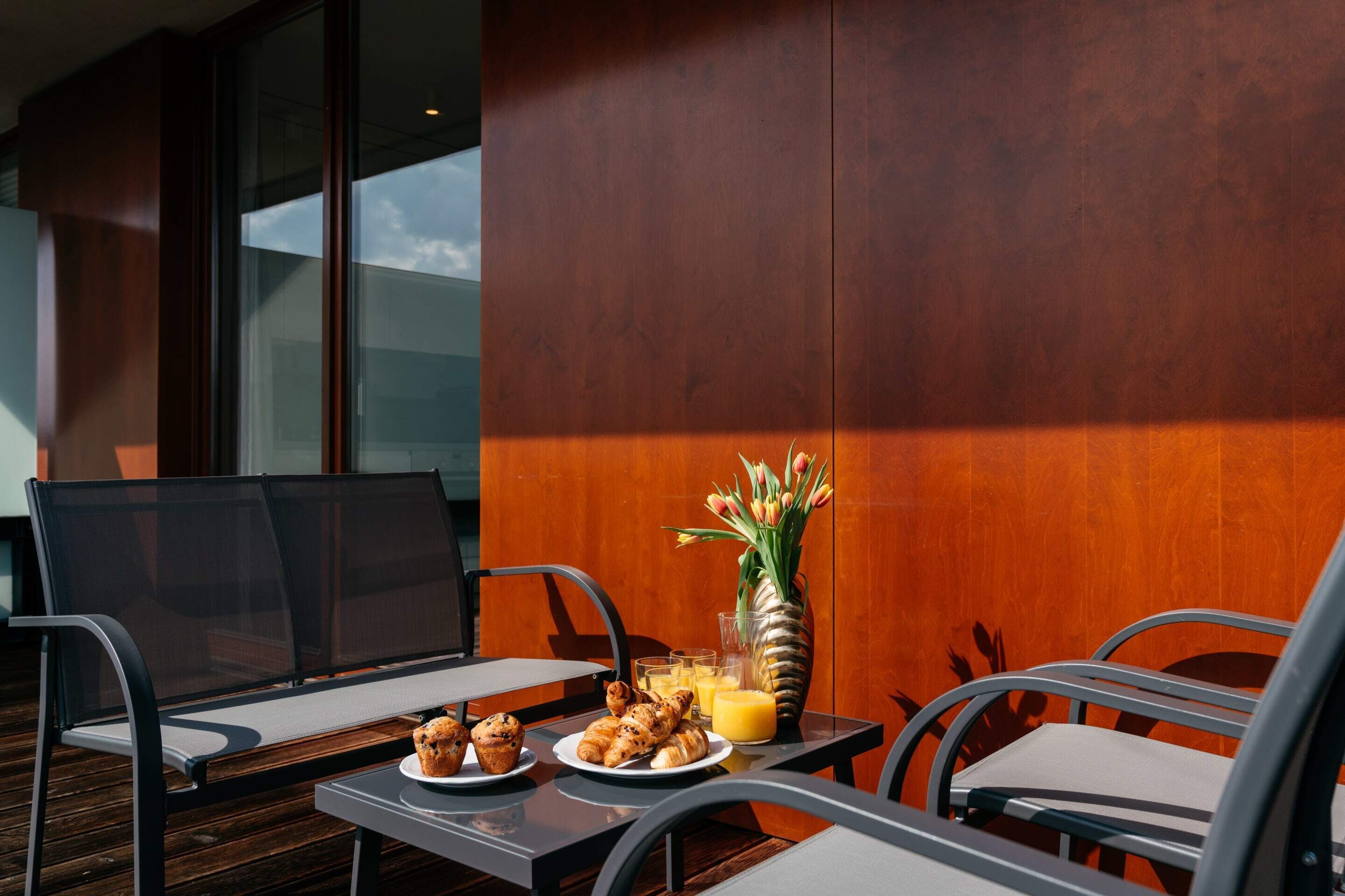 Deluxe-þakíbúð - borgarsýn | Svalir