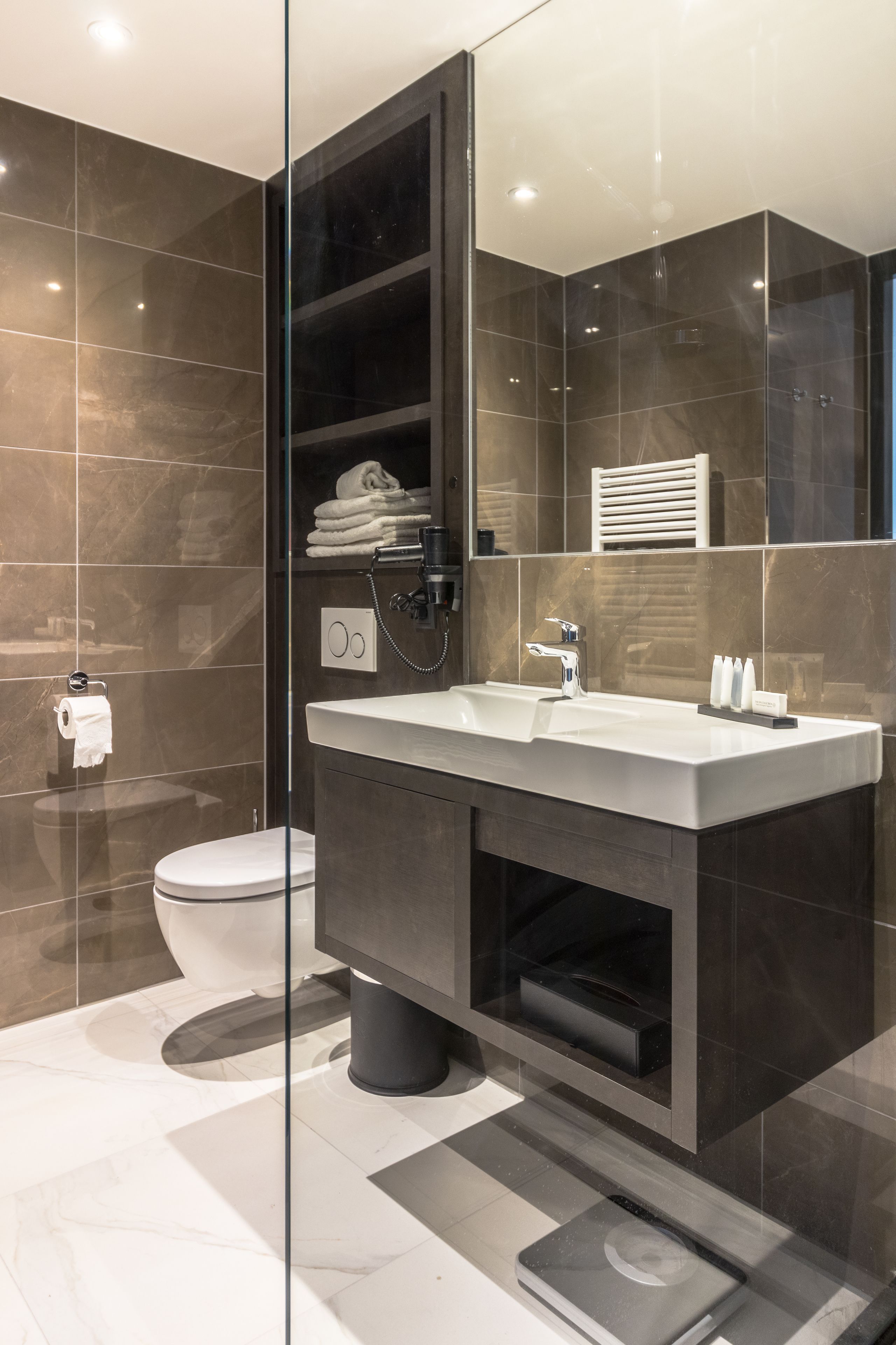 free toiletries, hair dryer, towels, soap