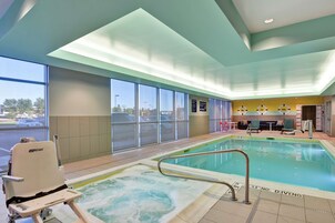 Indoor pool, open 7:00 AM to 10:00 PM, sun loungers