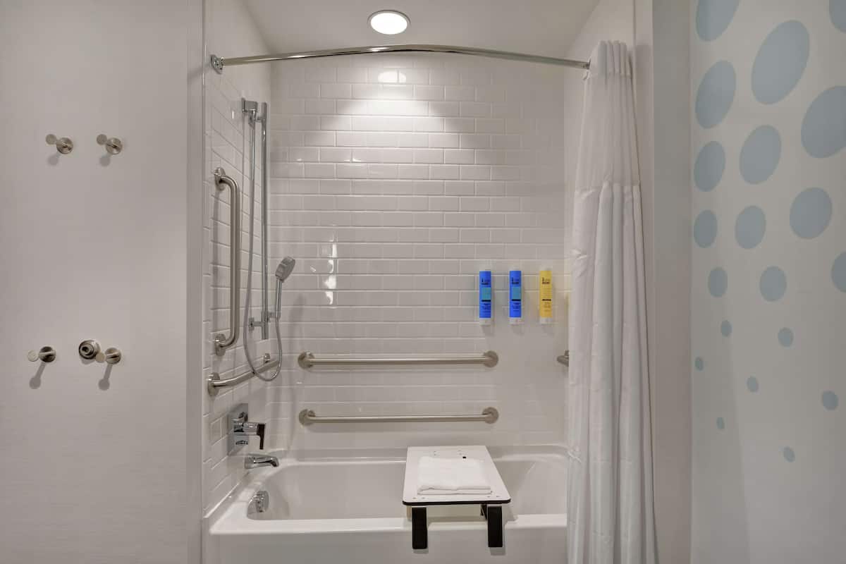 free toiletries, hair dryer, towels