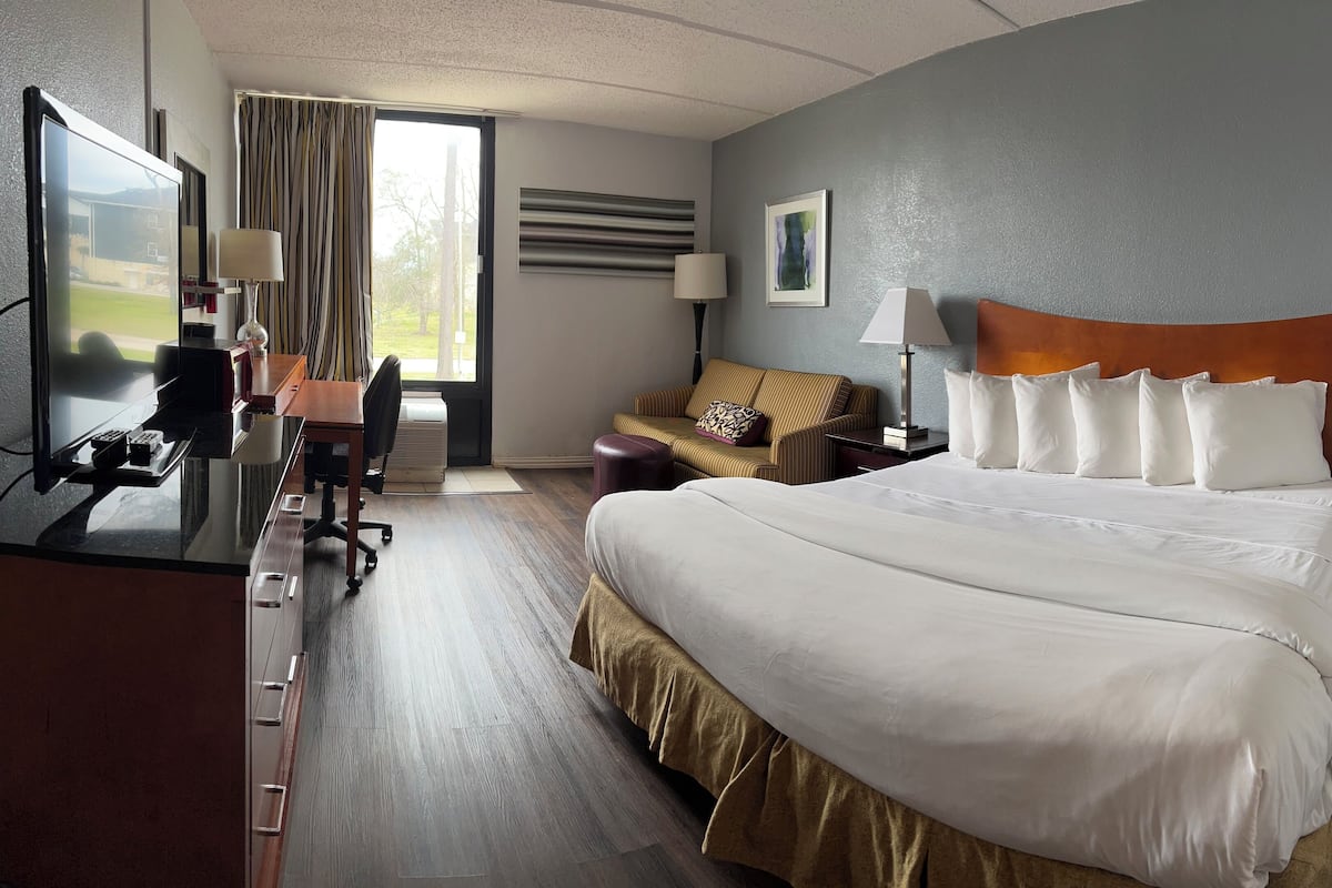 Economy Single Room, 1 King Bed, Non Smoking | 1 bedroom, down comforters, desk, laptop workspace