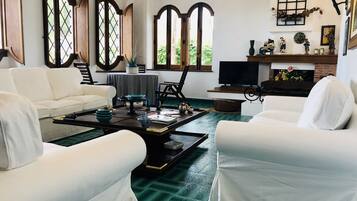 Télévision, cheminée