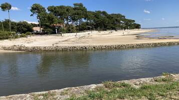 Chaises longues, serviettes de plage