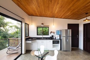 Panoramic Apartment, 1 Bedroom, Balcony | Private kitchen | Full-size fridge, oven, coffee/tea maker, cookware/dishes/utensils
