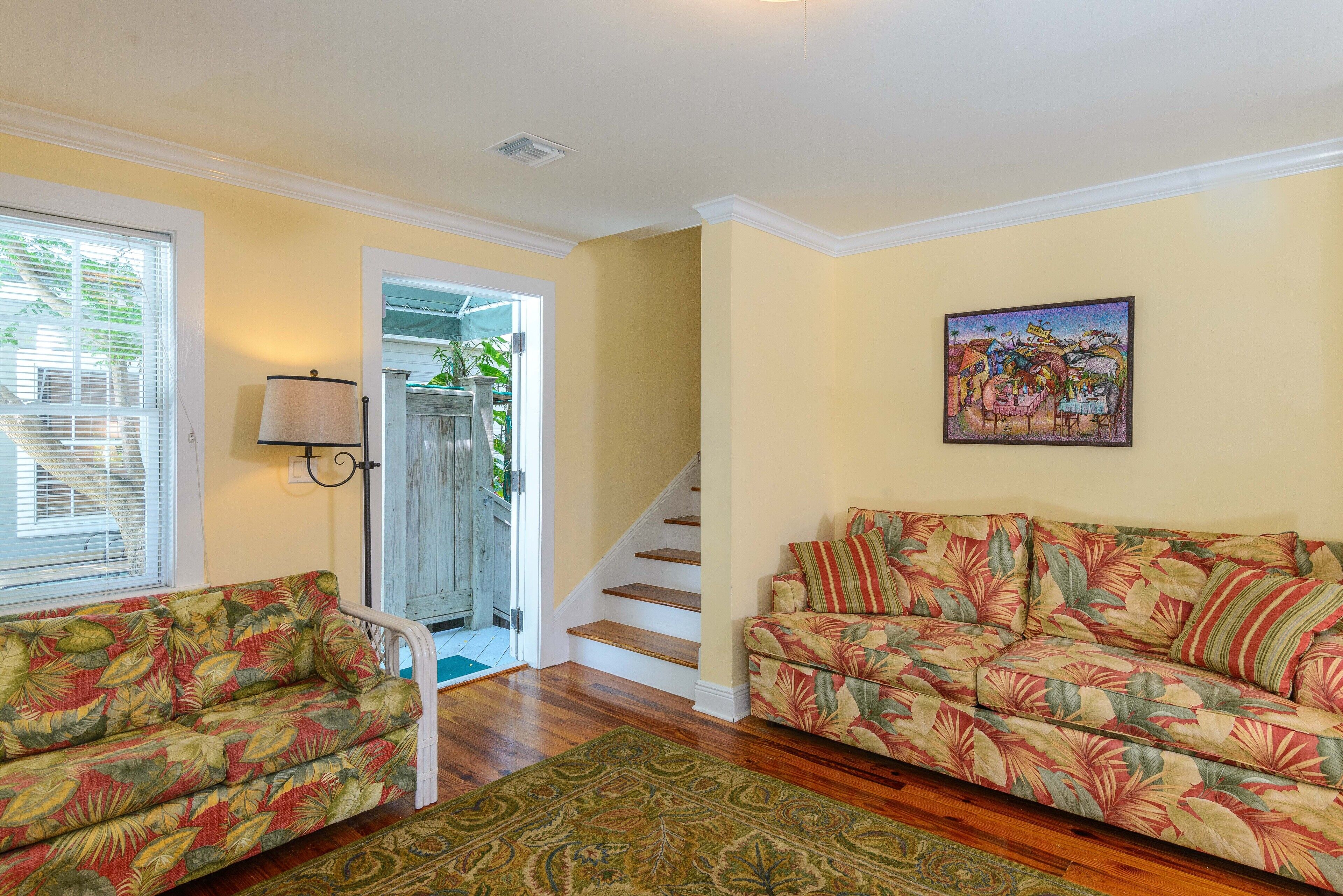 two bedroom balcony villa | living area | 36-inch flat-screen tv with cable channels, tv