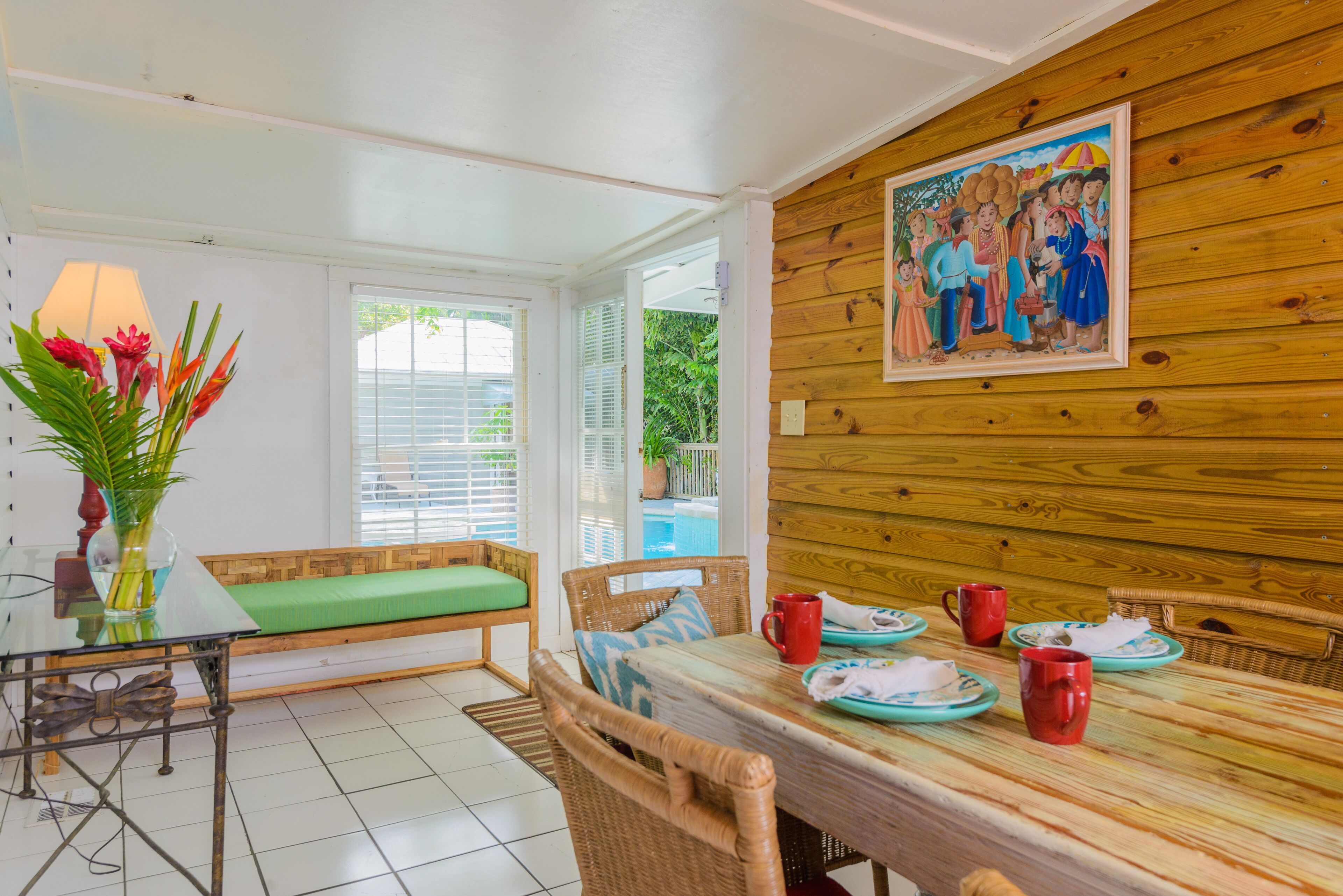 two bedroom poolside villa | living area | 36-inch flat-screen tv with cable channels, tv