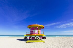 On the beach, white sand