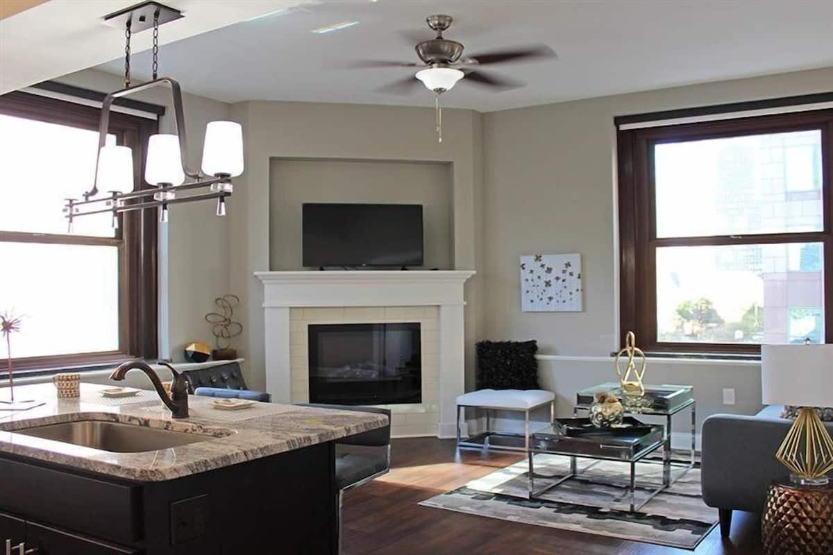Apartment, 2 Double Beds | Living room | Flat-screen TV