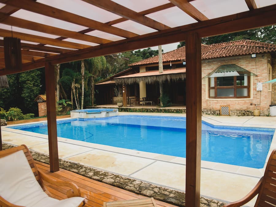 Indoor pool, outdoor pool, open 10:00 AM to 5:00 PM, pool umbrellas