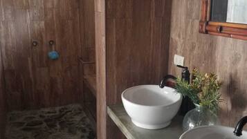 Hair dryer, soap, toilet paper
