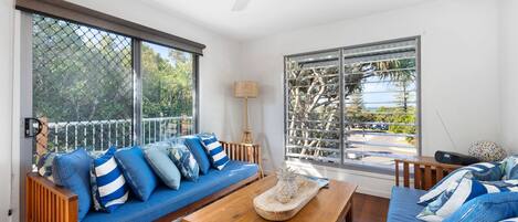 Flat-screen TV, DVD player