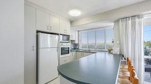 Fridge, oven, stovetop