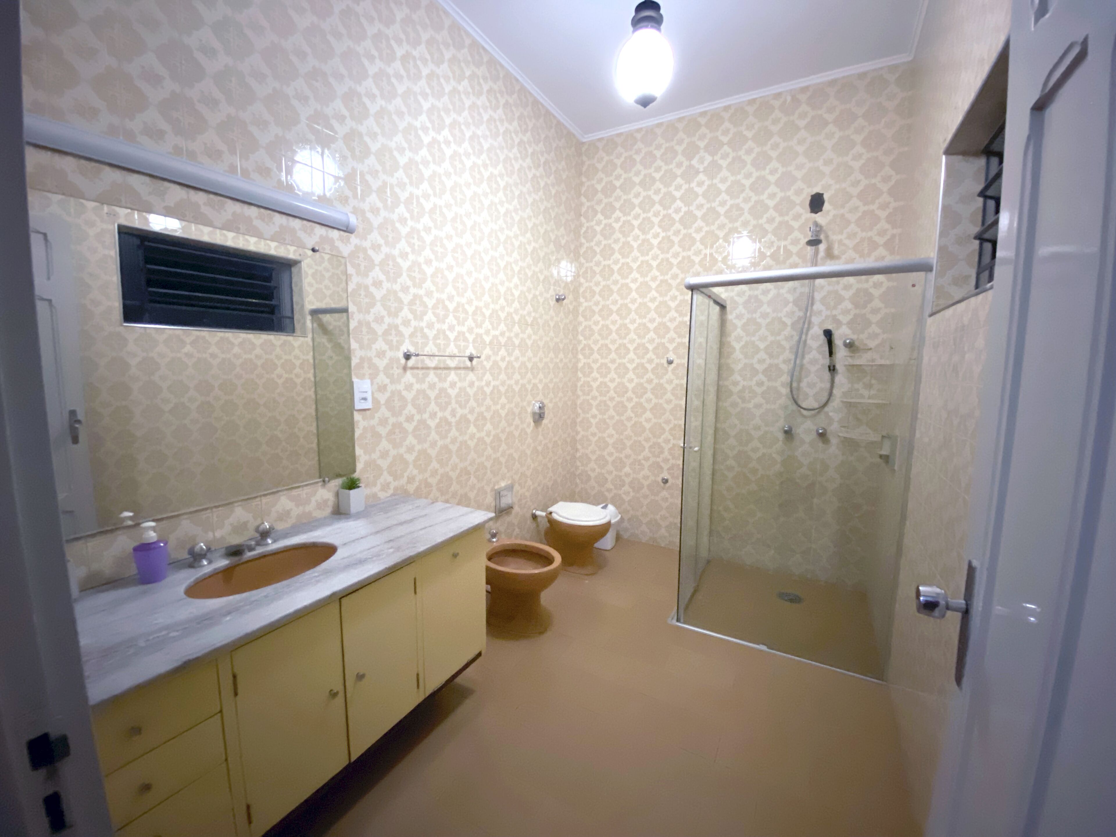 Regadera y papel de baño 