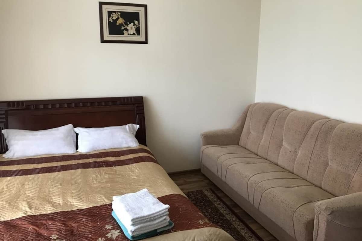 Standard Double Room | Iron/ironing board (on request), bed sheets