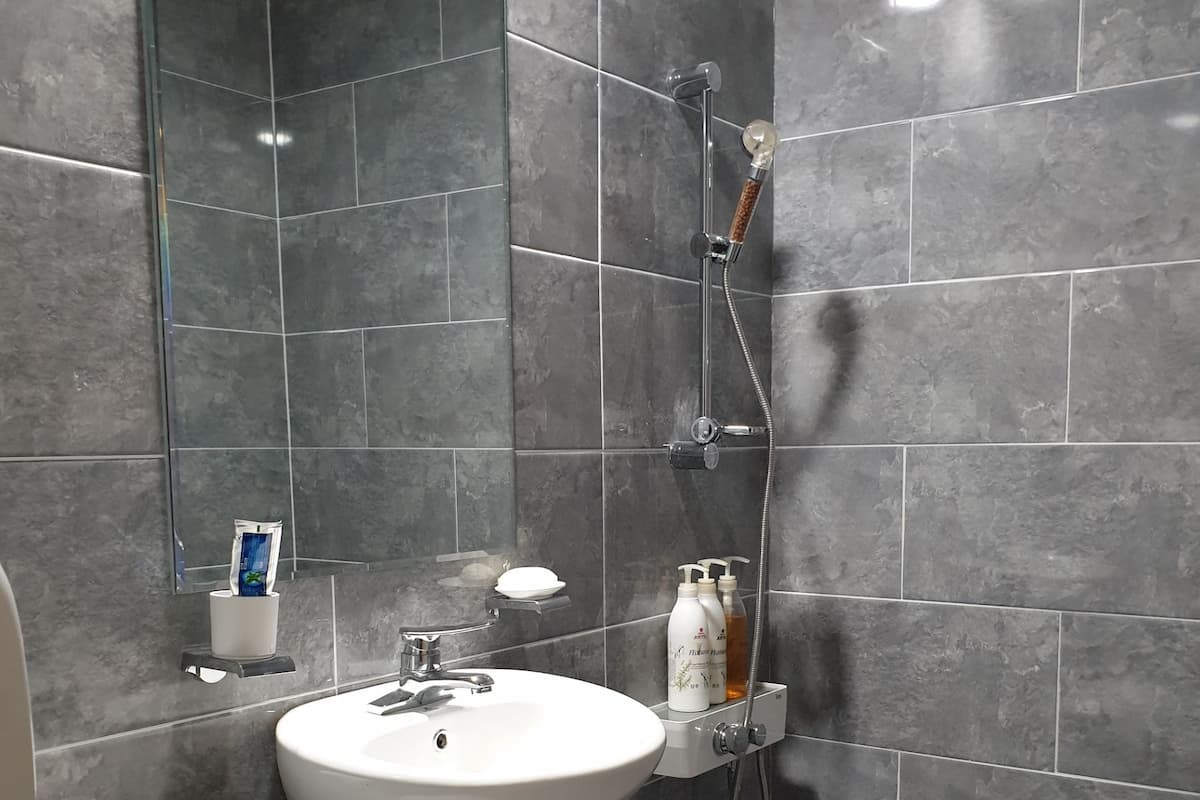 Free toiletries, hair dryer, towels