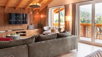 Chalet, Bergblick (Der Elch) | Área de estar | TV de tela plana, pisos aquecidos